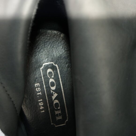 Coach Womens Melinda Boots Size 9.5 Black Leather High Heel Bootie Elegant Italy - Picture 10 of 12